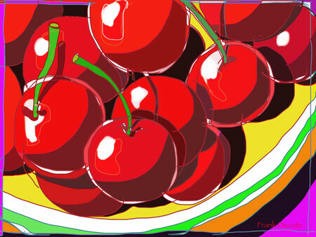 DUCOTE; Bowl of Cherries ; digital painting SOLD additional prints available