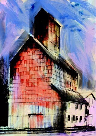 DUCOTE, Ghost Silo, digital painting, limited edition, available