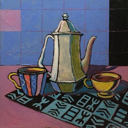 DUCOTE, Coffee for 2; acrylic on canvas