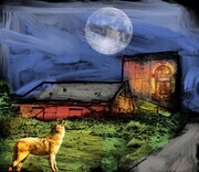 DUCOTE, Dancing with Wolves, digital painting, limited edition (10) available