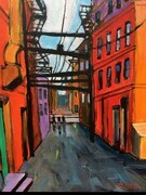DUCOTE; Downtown Eastside Alley, 14 x 11", acrylic, framed SOLD