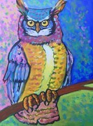 DUCOTE, Great Horned Owl; acrylic on canvas SOLD