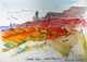 DUCOTE, Needle Rock at Ghost Ranch, watercolour on paper