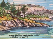 DUCOTE; Rocky Bluffs of S. Pender Island; markers on paper