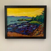 DUCOTE, View of Brooks Point, acrylic on wood panel SOLD