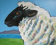 Island Ewe, acrylic on canvas SOLD at Blood Star Gallery