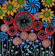 TAYLOR, Into the Garden IV, water media, 8" x 8", available